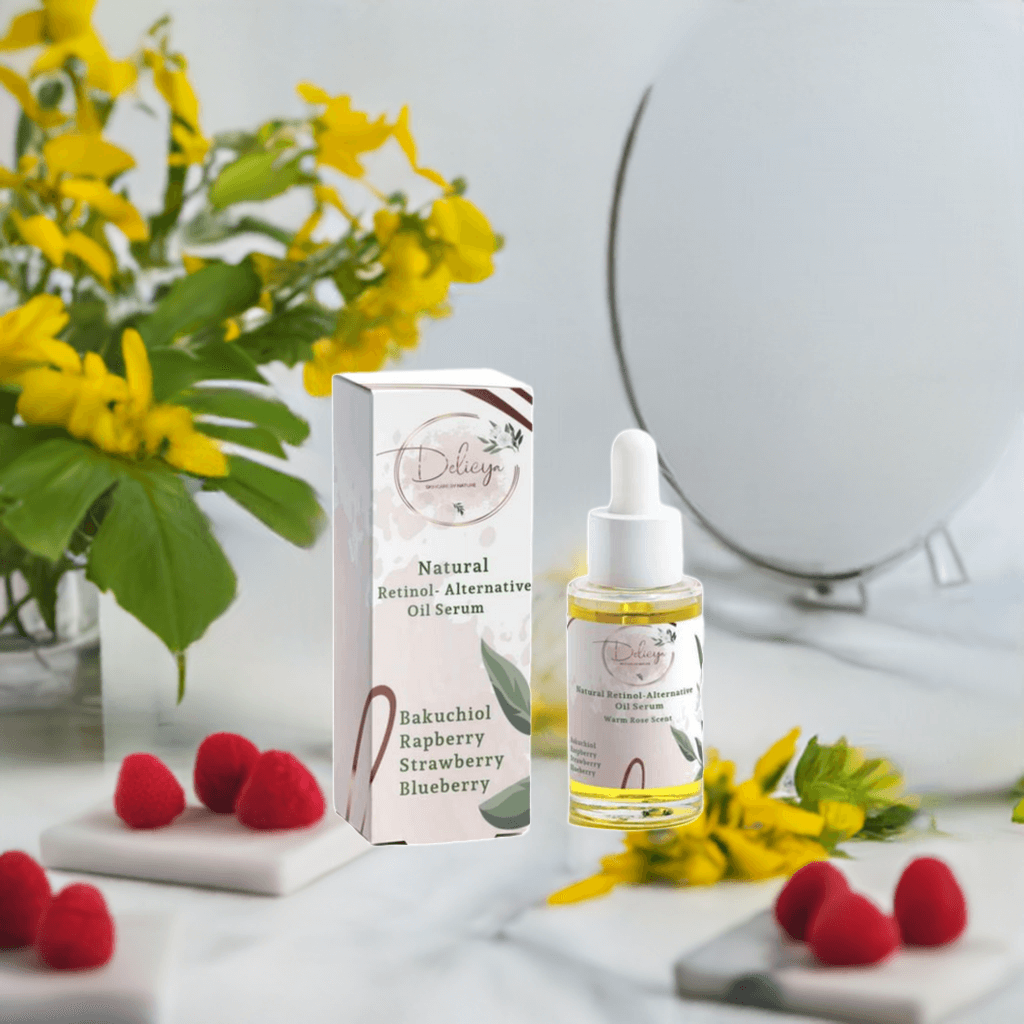 natural alternative bakuchiol facial serum oil raspberry extract