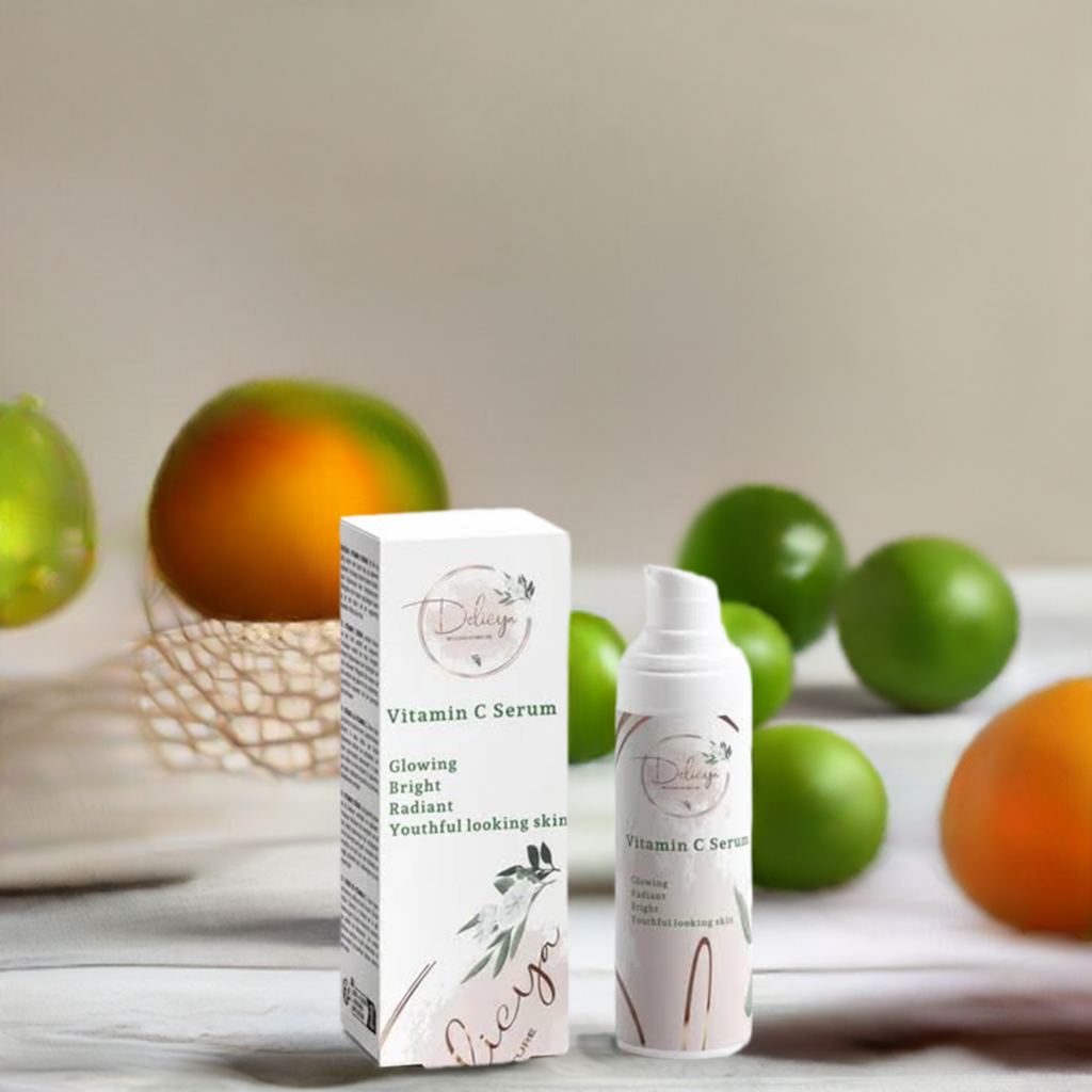 Brightening Vitamin C serum, rejuvenating anti age delicya mature skin care