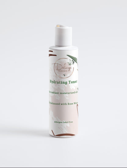 Hydrating Toner 200ml - Delicya skincare pH balancing Strawberry Extract, Chamomile Flower Extract, Hyaluronic Acid